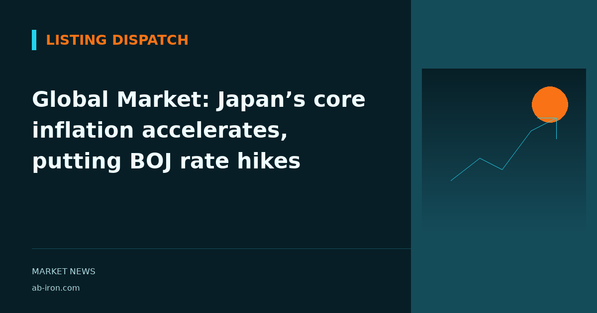 Global Market: Japan’s core inflation accelerates, putting BOJ rate hikes